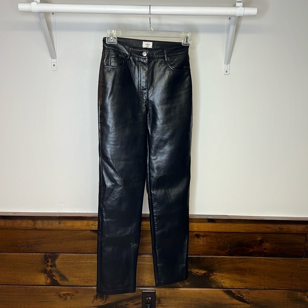 Aritzia Wilfred‎ Black Faux Leather Pants- 4